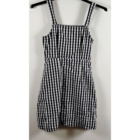 AVA Dresses & Skirts - Ava Black White Gingham Sleeveless Dress Pockets Side zip 25 in Length